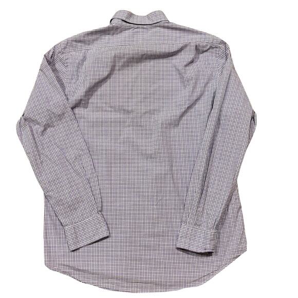 Polo Ralph Lauren Poplin Windowpane Purple Blue Men's Size Large Spread Collar - Picture 4 of 5